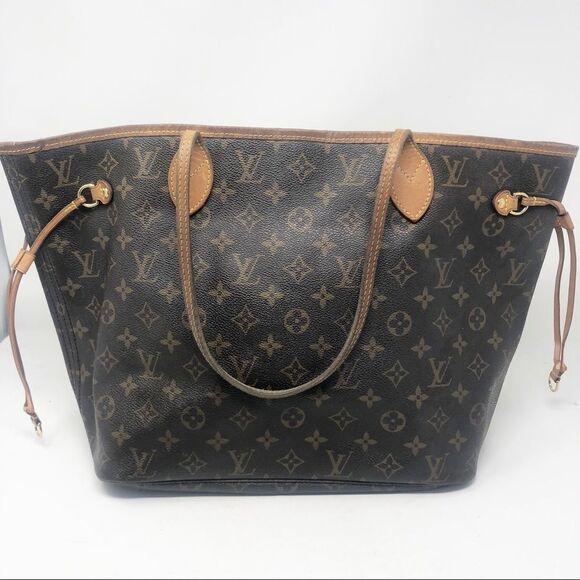 LOUIS VUITTON | Neverfull MM Monogram LV Brown Tan Purse Handbag Bag AUTHENTIC!! - Picture 2 of 12